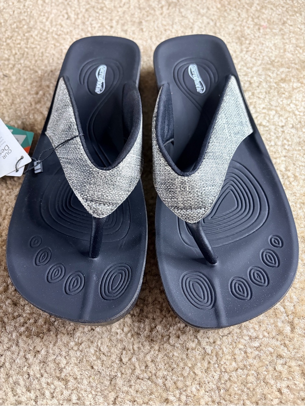 Women’s Black Footbed Sandals with Metallic Silver Straps